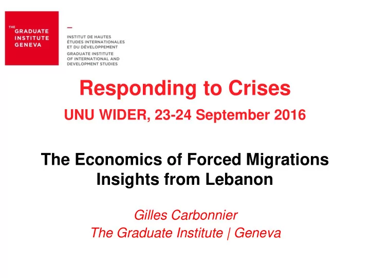 responding to crises