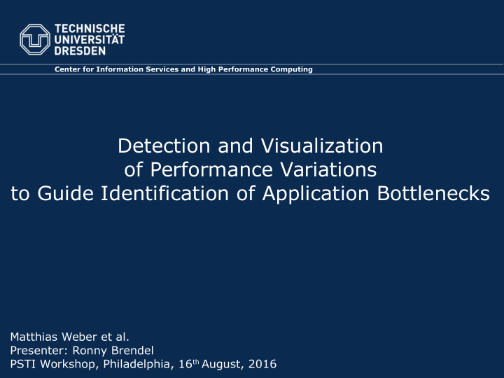detection and visualization of performance variations to