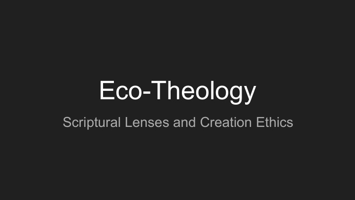 eco theology
