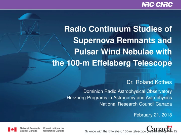 radio continuum studies of supernova remnants and pulsar