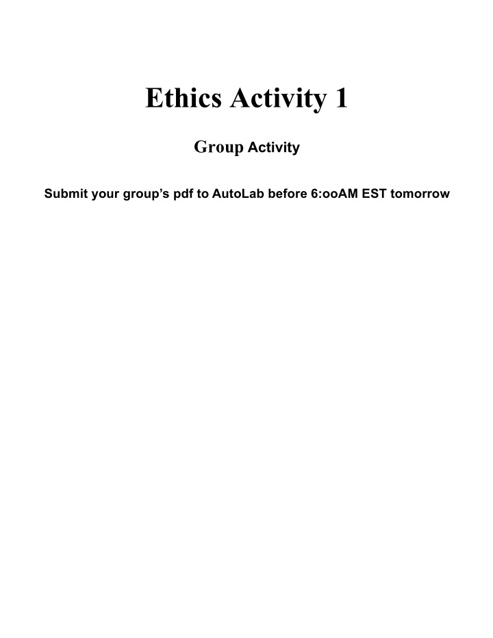 ethics activity 1