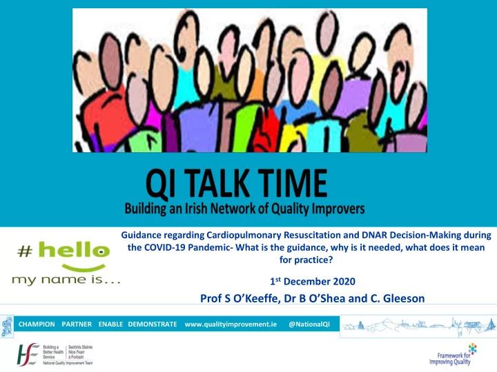 prof s o keeffe dr b o shea and c gleeson