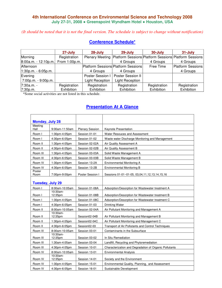 4th international conference on environmental science and