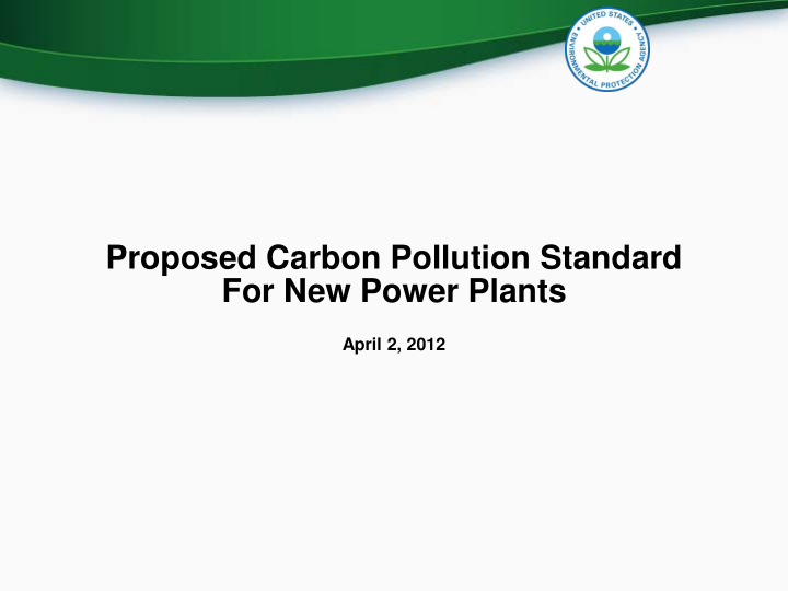 proposed carbon pollution standard for new power plants