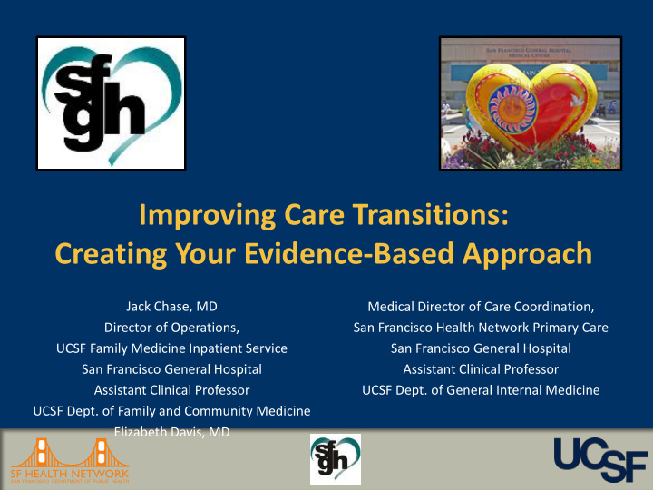 improving care transitions creating your evidence based