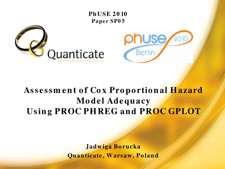 assessm ent of cox proportional hazard model adequacy