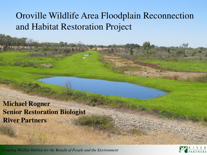 oroville wildlife area floodplain reconnection and