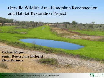 Oroville Wildlife Area Floodplain Reconnection  and Habitat Restoration Project  Michael Rogner