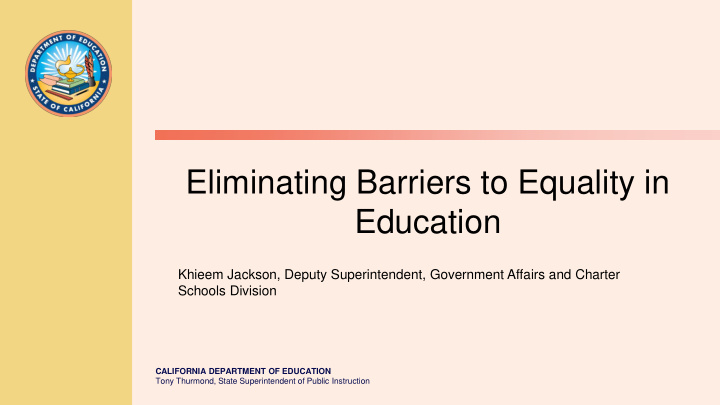 eliminating barriers to equality in