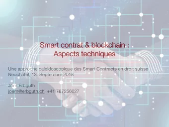 Smart contrat &amp; blockc  kchain :  As  Aspect  ects te  techniques  Une approche