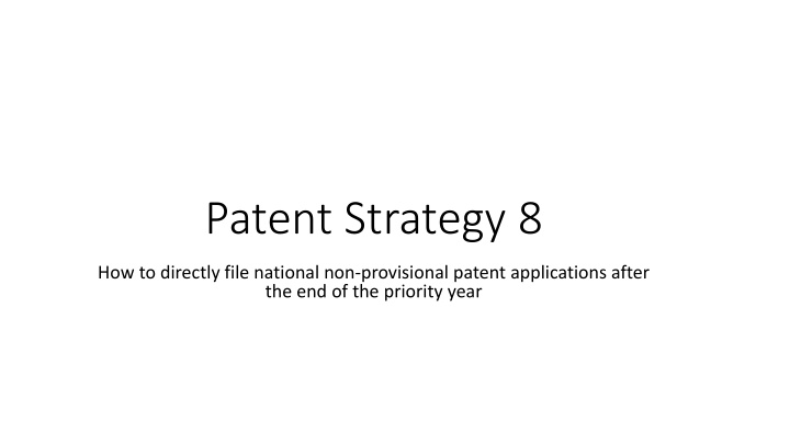 patent strategy 8