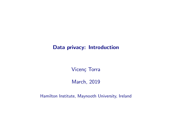 data privacy introduction vicen c torra march 2019