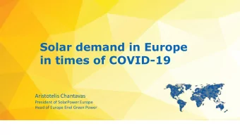 Solar demand in Europe  in times of COVID-19  Aristotelis Chantavas  President of SolarPower Europe