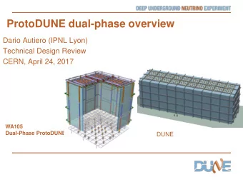 ProtoDUNE dual-phase overview  Dario Autiero (IPNL Lyon)  Technical Design Review  CERN, April 24,