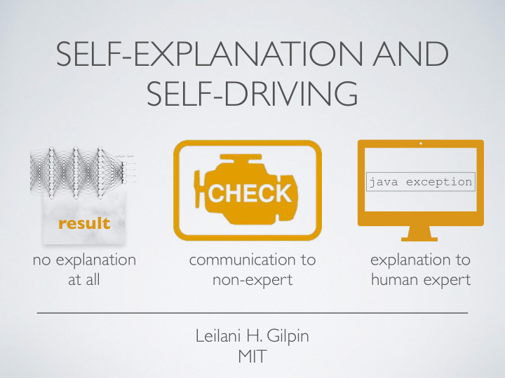 self explanation and self driving