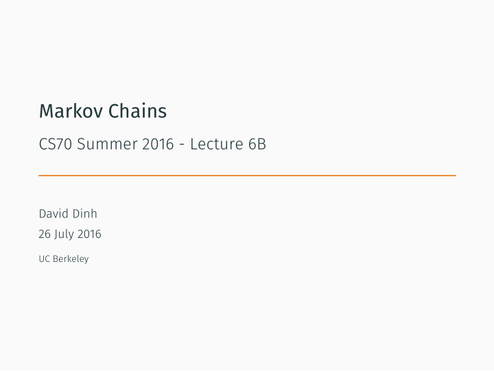 markov chains