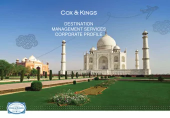 Cox  x &amp; Kings gs  DESTINATION  MANAGEMENT SERVICES  CORPORATE PROFILE  India  THE LAND OF THE