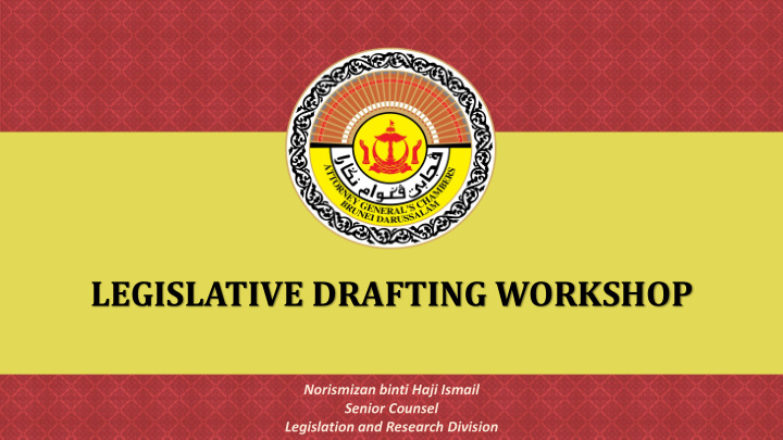 legislative drafting workshop