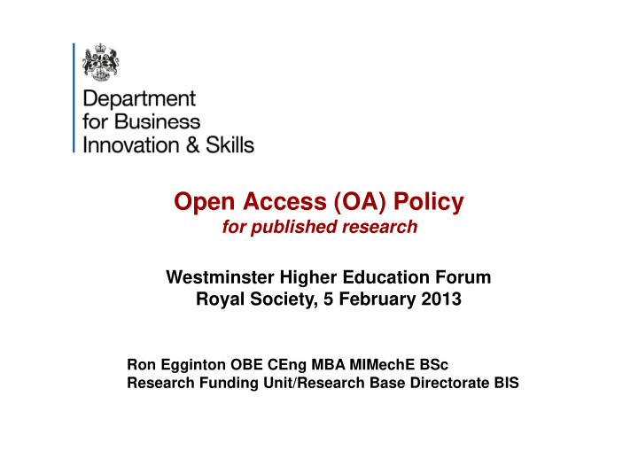 open access oa policy