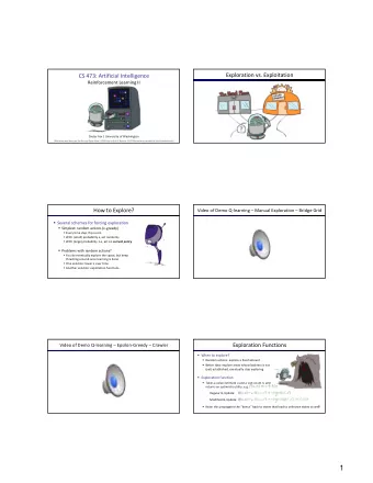 1  Regret  Video of Demo Q-learning  Exploration Function  Crawler  Even if you learn the