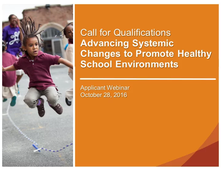 call for qualifications advancing systemic changes to
