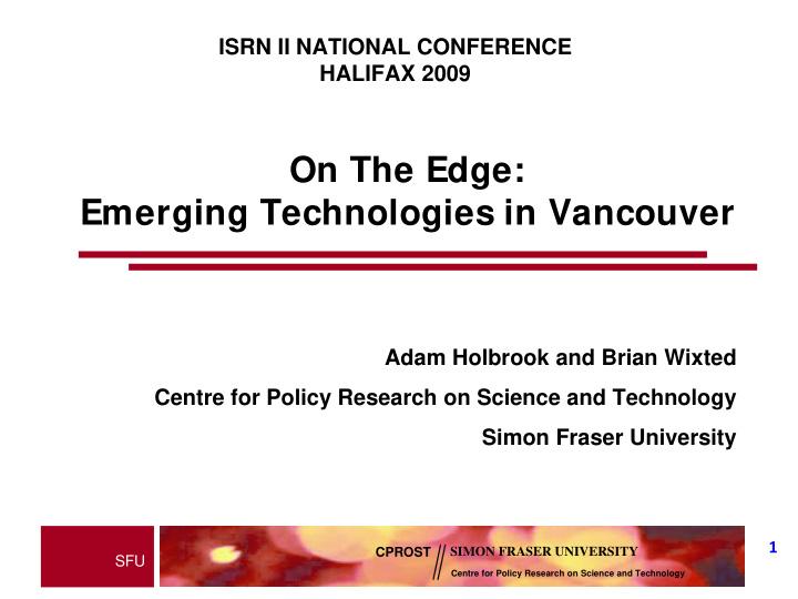 on the edge emerging technologies in vancouver