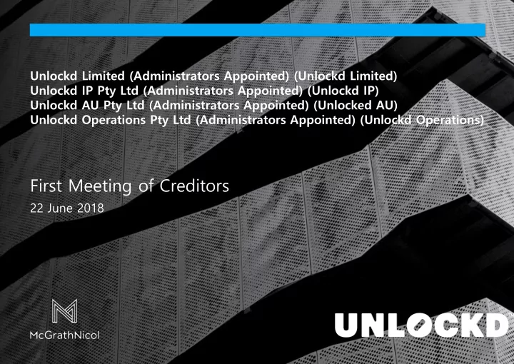 first meeting of creditors