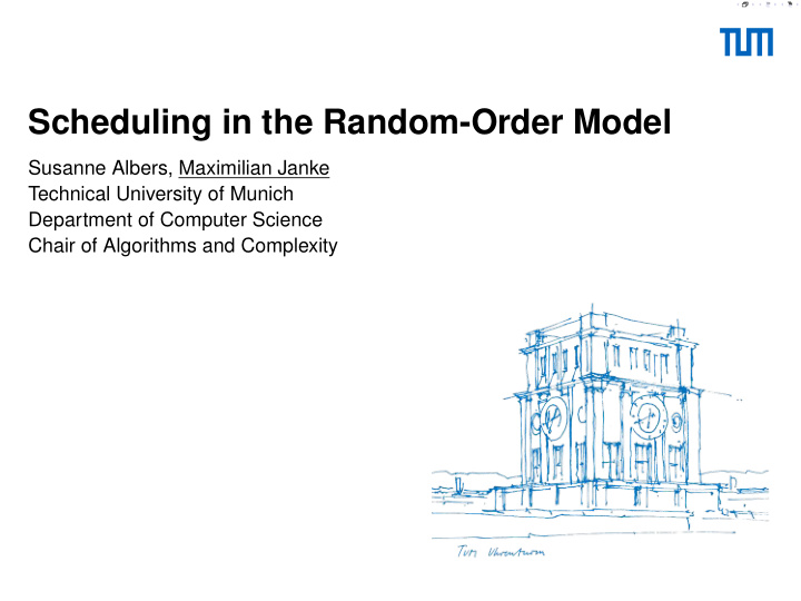 scheduling in the random order model