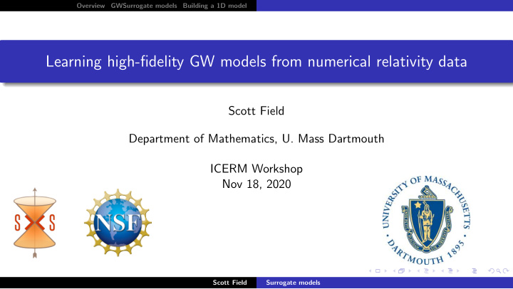learning high fidelity gw models from numerical