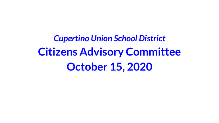 citizens advisory committee october 15 2020 agenda
