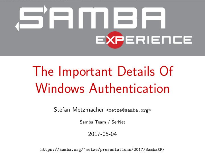 the important details of windows authentication