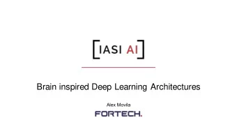 Brain inspired Deep Learning Architectures  Alex Movila  Conventional artificial neural networks
