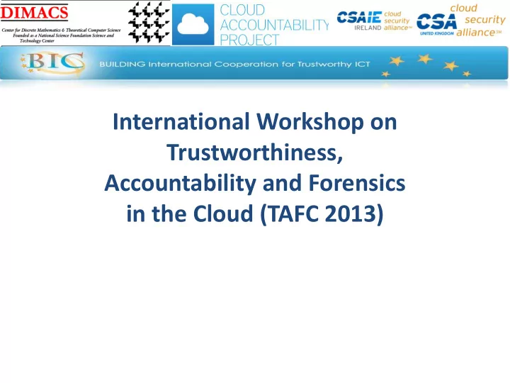 in the cloud tafc 2013
