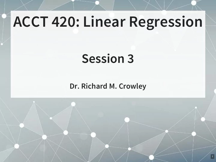 acct 420 linear regression
