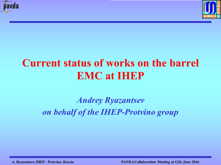 current status of works on the barrel emc at ihep