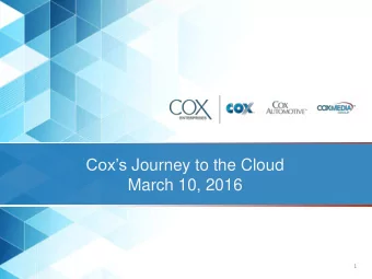 March 10, 2016  1  Todays Speakers  Mark Castleberry    Project Manager, Corporate