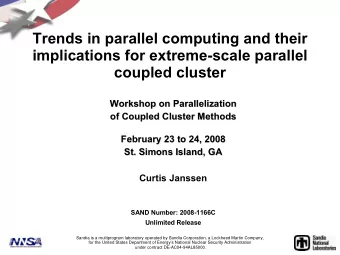 Trends in parallel computing and their  implications for extreme-scale parallel  coupled cluster