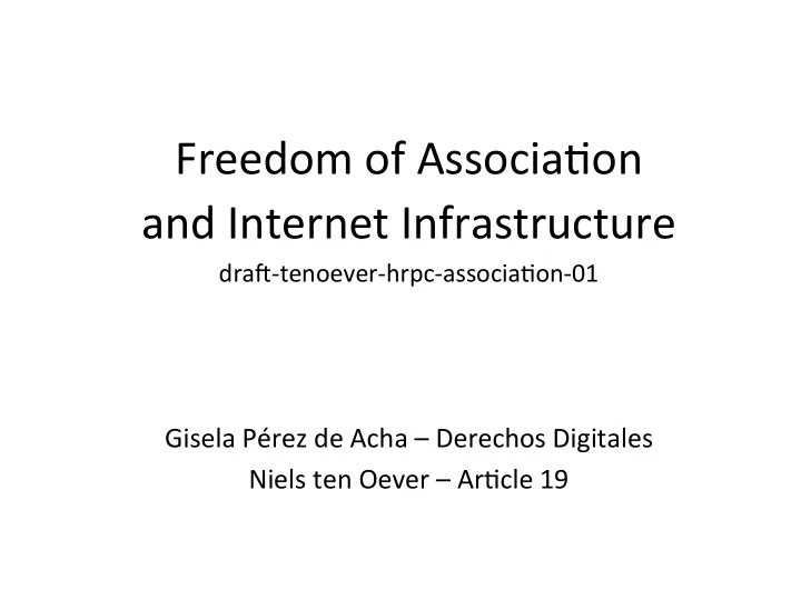 freedom of associa on