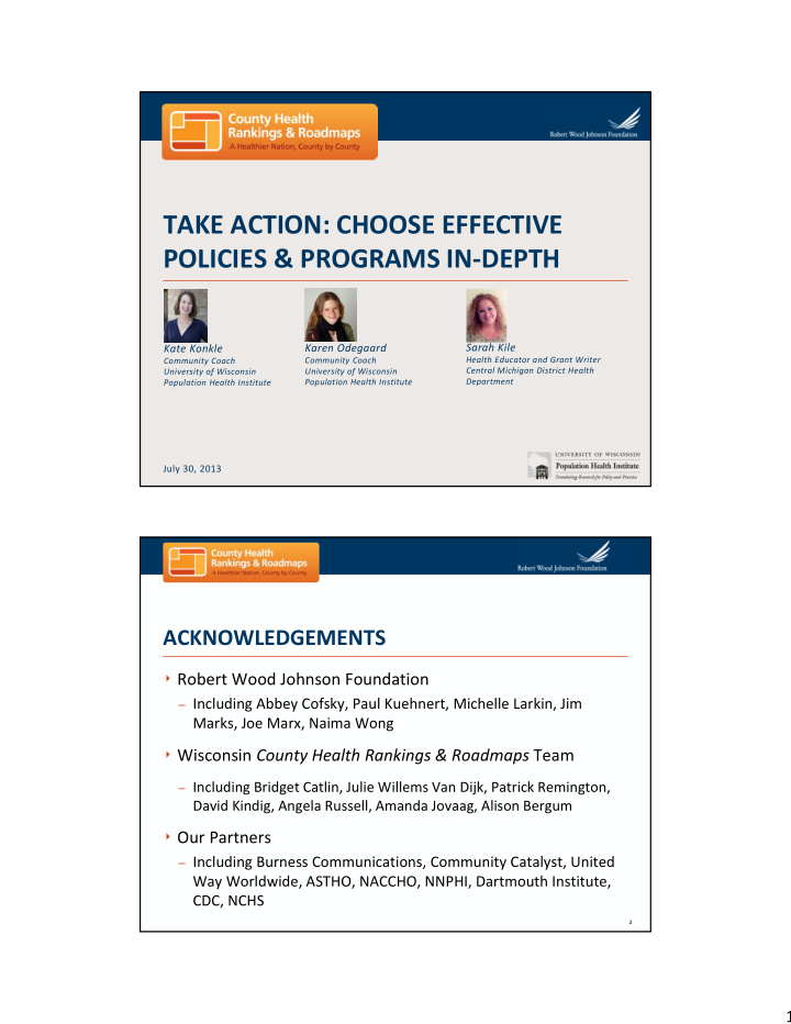 take action choose effective policies programs in depth