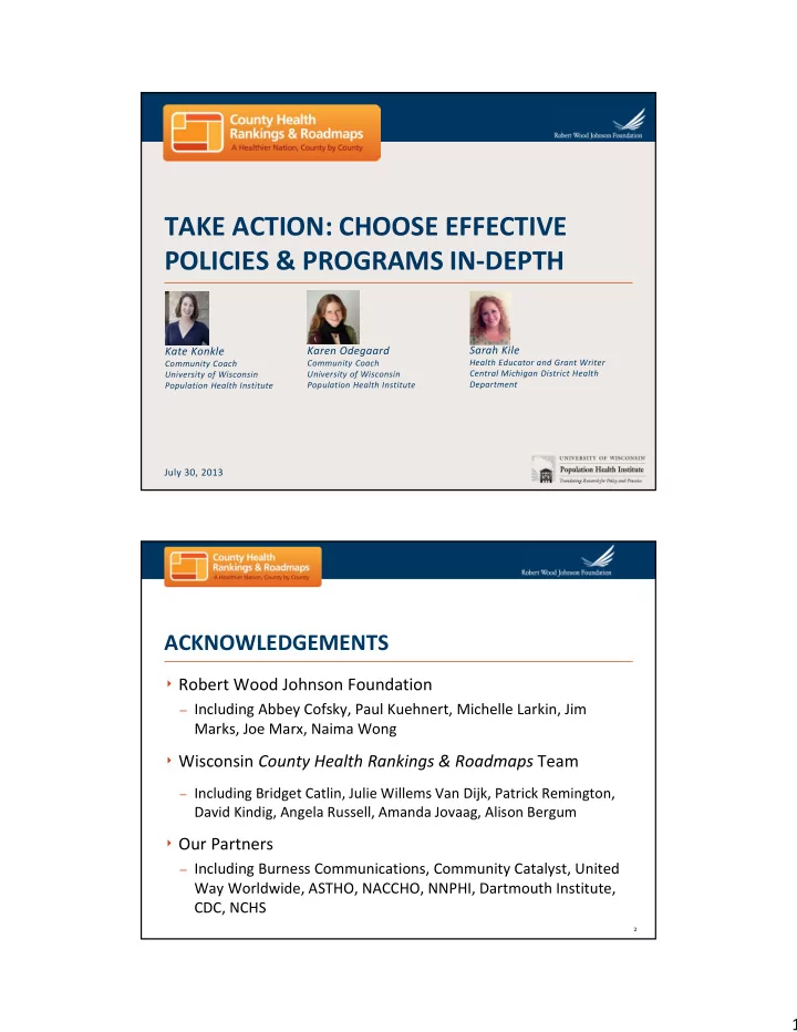 take action choose effective policies programs in depth