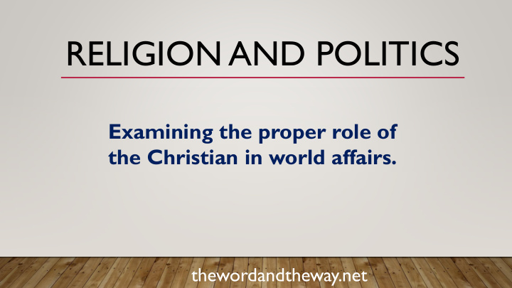 religion and politics