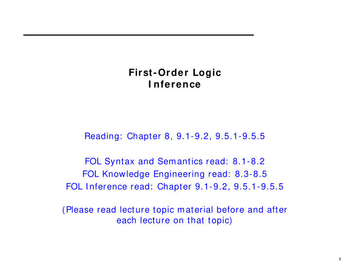 first order logic i nference