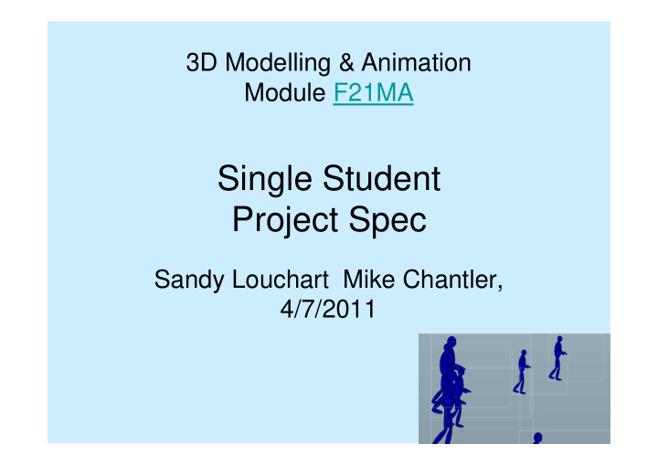 single student project spec