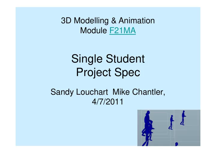 single student project spec