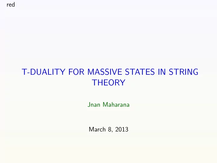 t duality for massive states in string theory