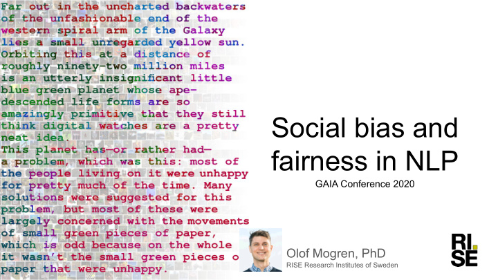 social bias and fairness in nlp