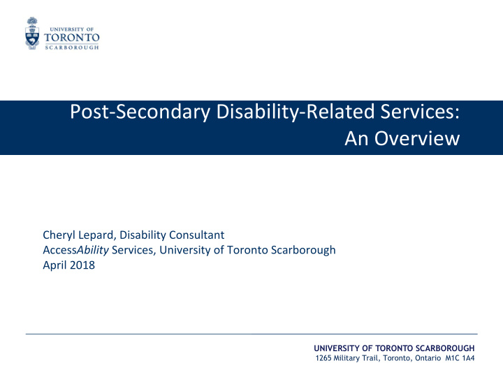 post secondary disability related services an overview