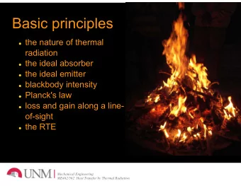 Basic principles  the nature of thermal  radiation  the ideal absorber  the ideal emitter
