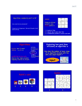input computing a function on all inputs  input  input  input  Sudoku Rubik  s cube  2       3