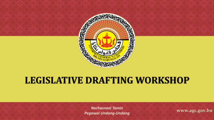 legislative drafting workshop